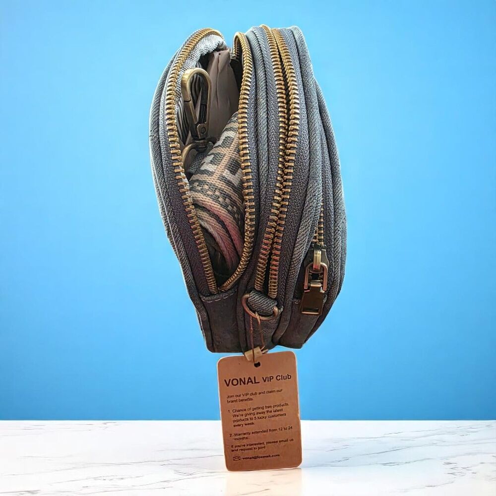 Handbag for Women Triple Pockets Crossbody Shoulder Bag Soft Denim - Picture 10 of 12